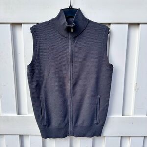 Harrison Davis Gray Textured Zip-Up Sweater Vest NWT